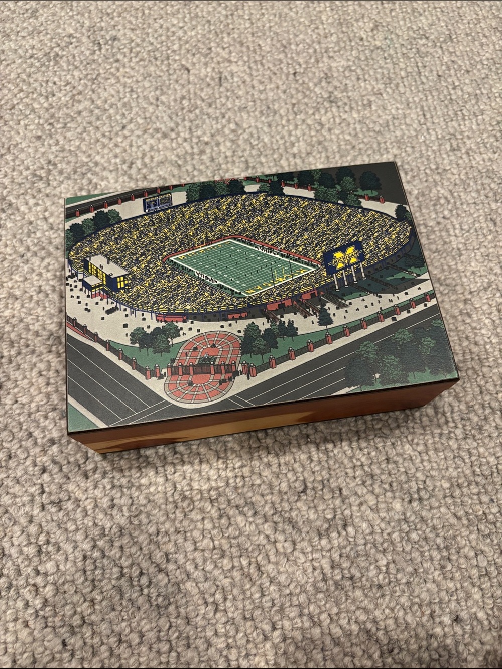 Michigan Wolverines Football Cedarwood Valet Box